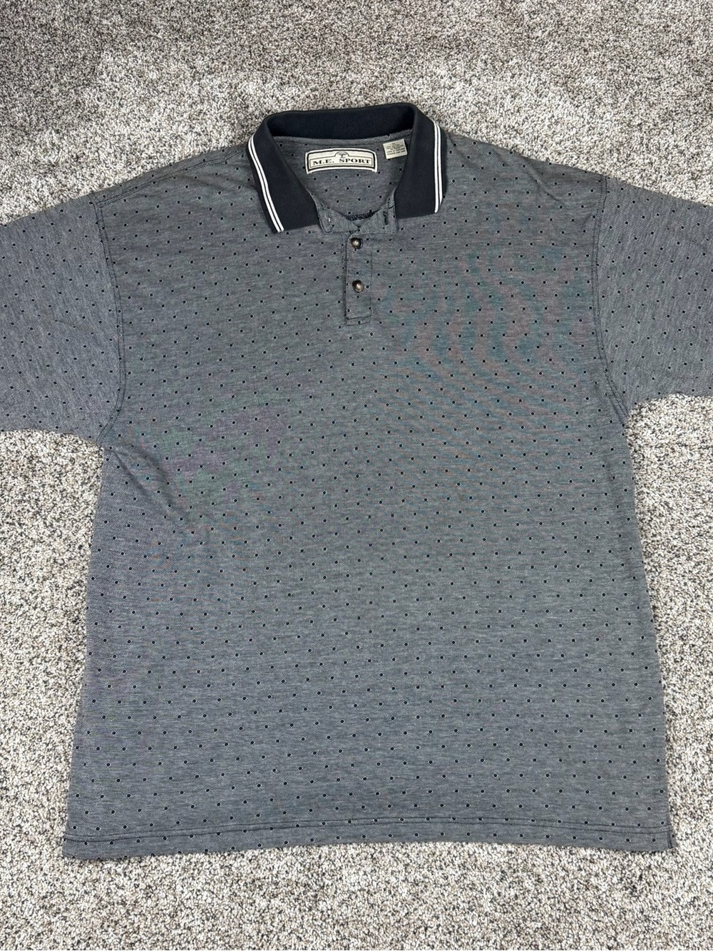 Men’s Gray Polo with Black Contrast Collar — M.E. Sport